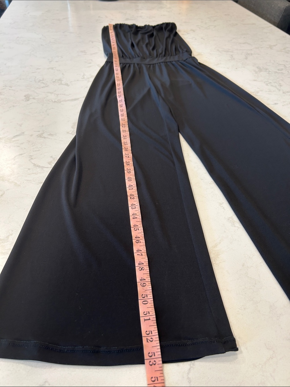 Veronica M Black Shirred Jumpsuit Wide Leg Tube Top Small - Picture 6 of 12